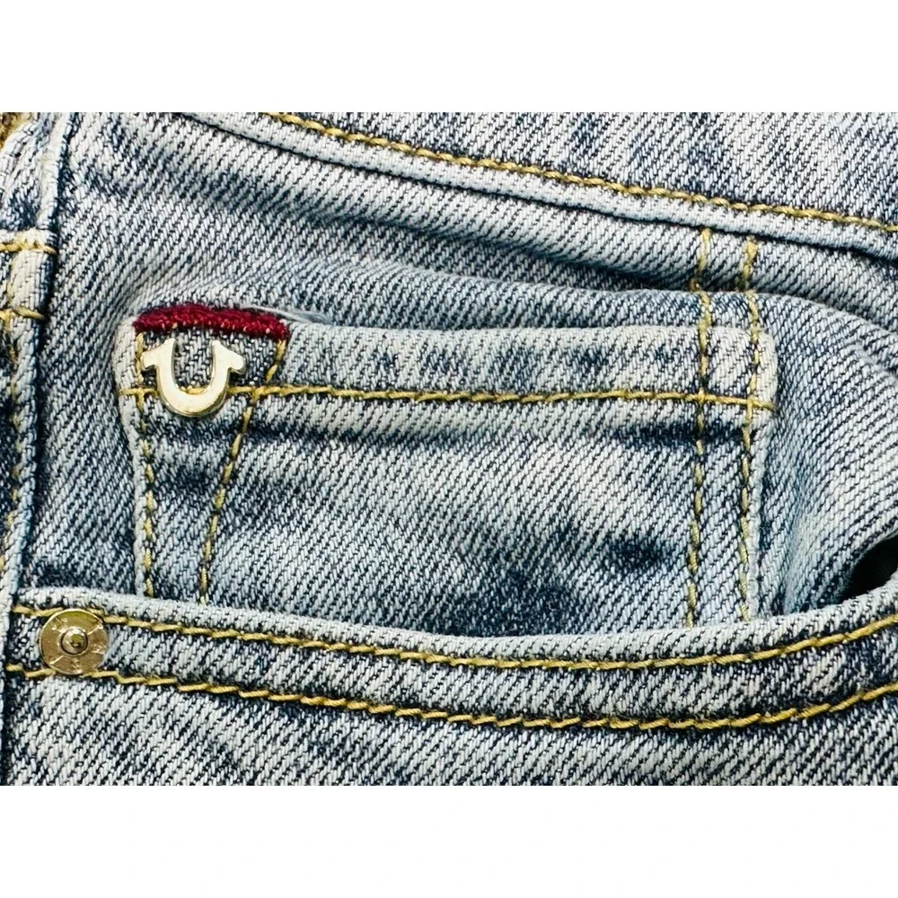 True Religion Rocco Moto‎ Relaxed Skinny Blue Denim Jeans (29x33) Urban Style